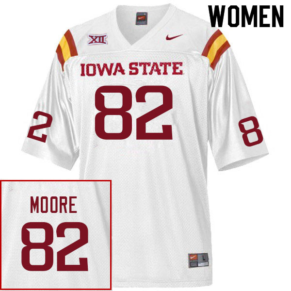 Iowa State Cyclones Women's #82 Tyler Moore Nike NCAA Authentic White College Stitched Football Jersey MT42G47BY